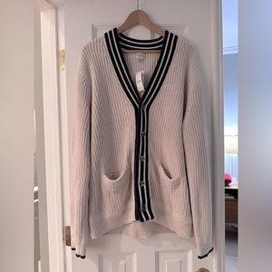 J. Crew Cotton varsity V-neck cardigan sweater